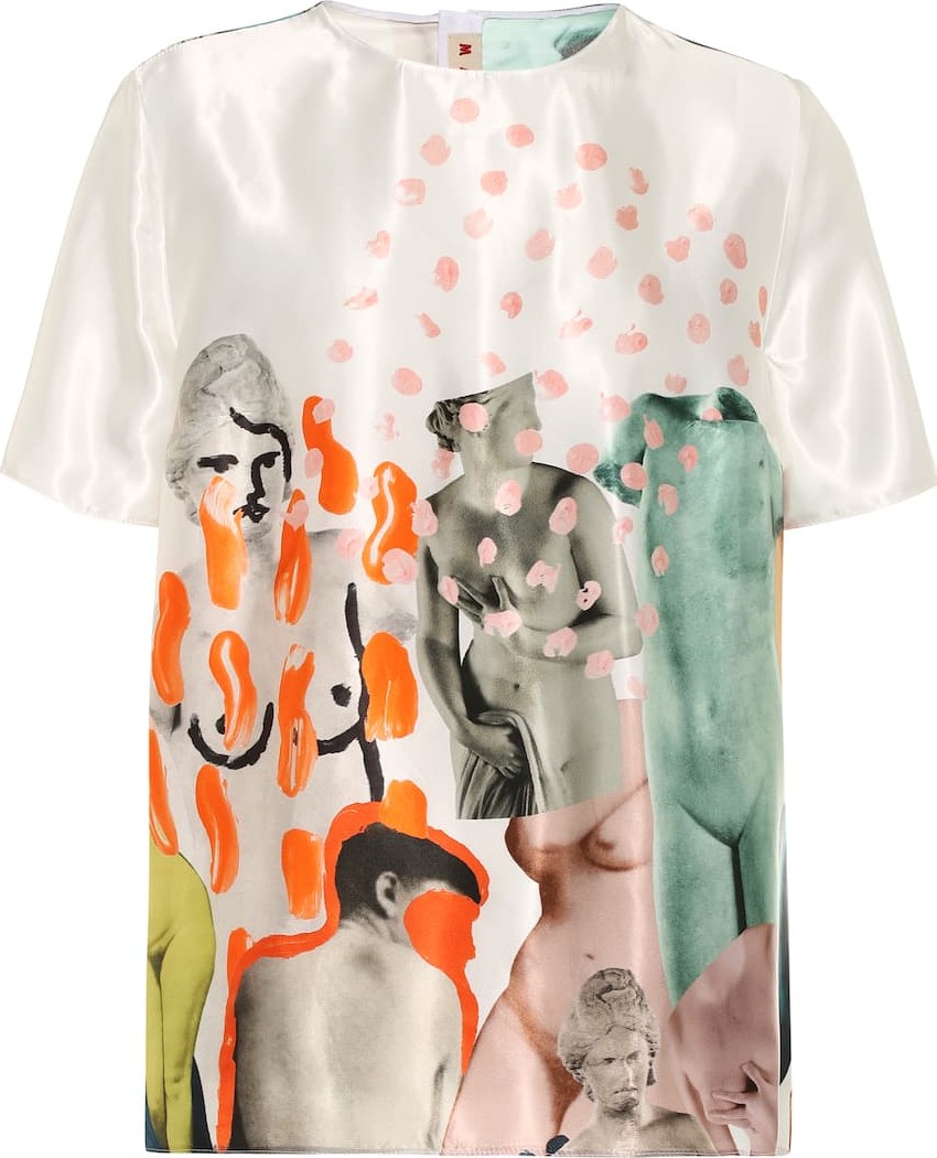 Marni Printed satin T-shirt