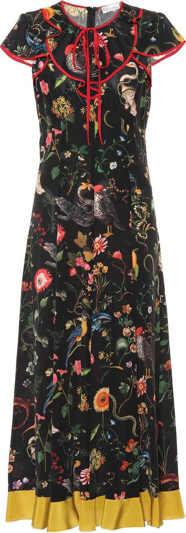 RED Valentino Printed silk midi dress