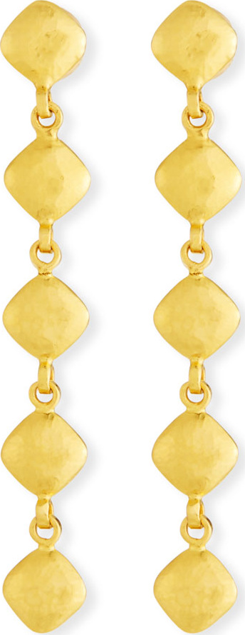 GURHAN 22k Spell Pebble Lentil Drop Earrings