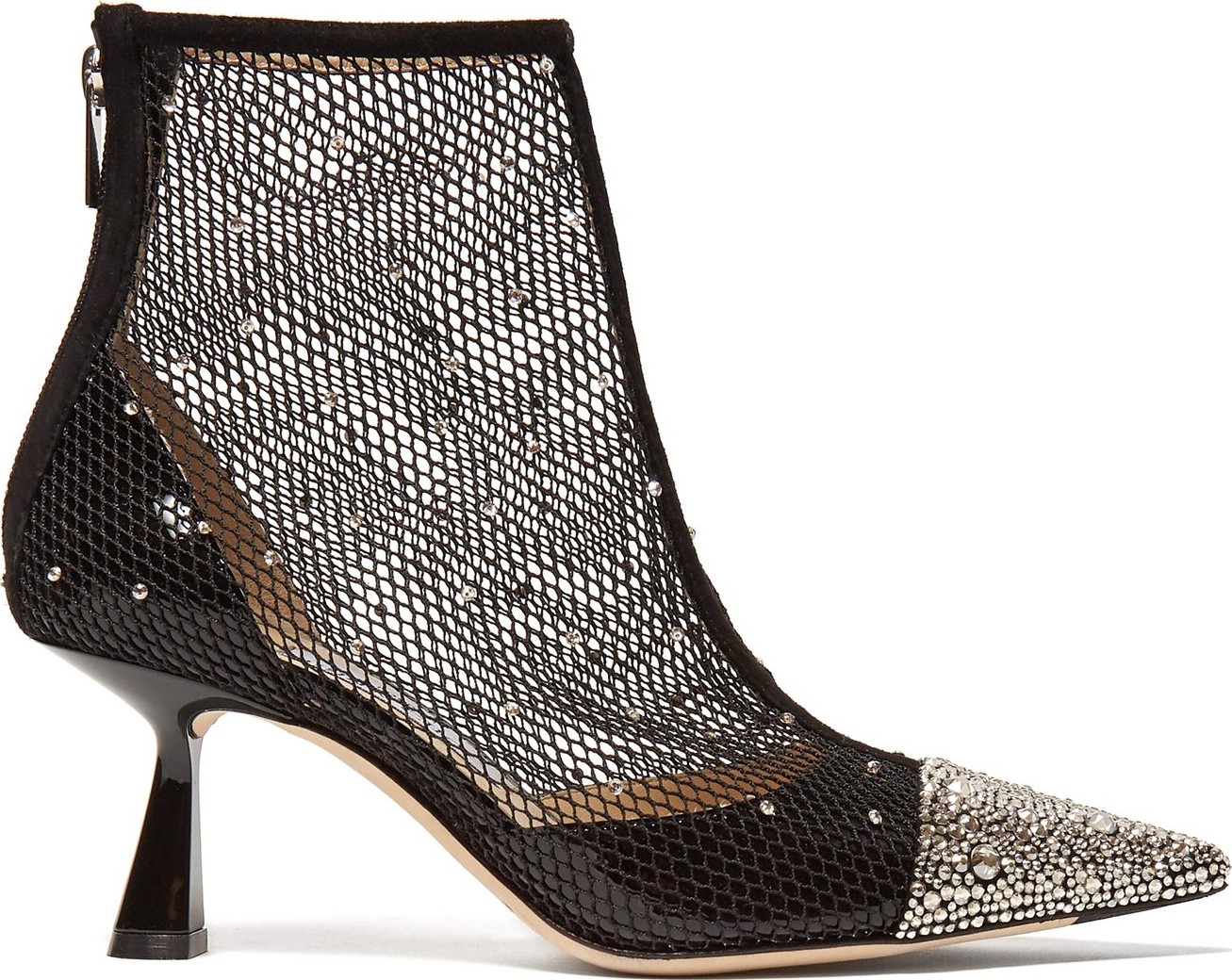 Jimmy Choo Kix 65 crystal-embellished mesh ankle boots