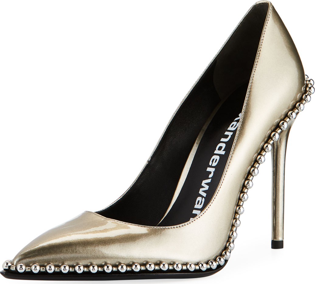 Alexander Wang Rie Studded Liquid Patent Leather Pumps