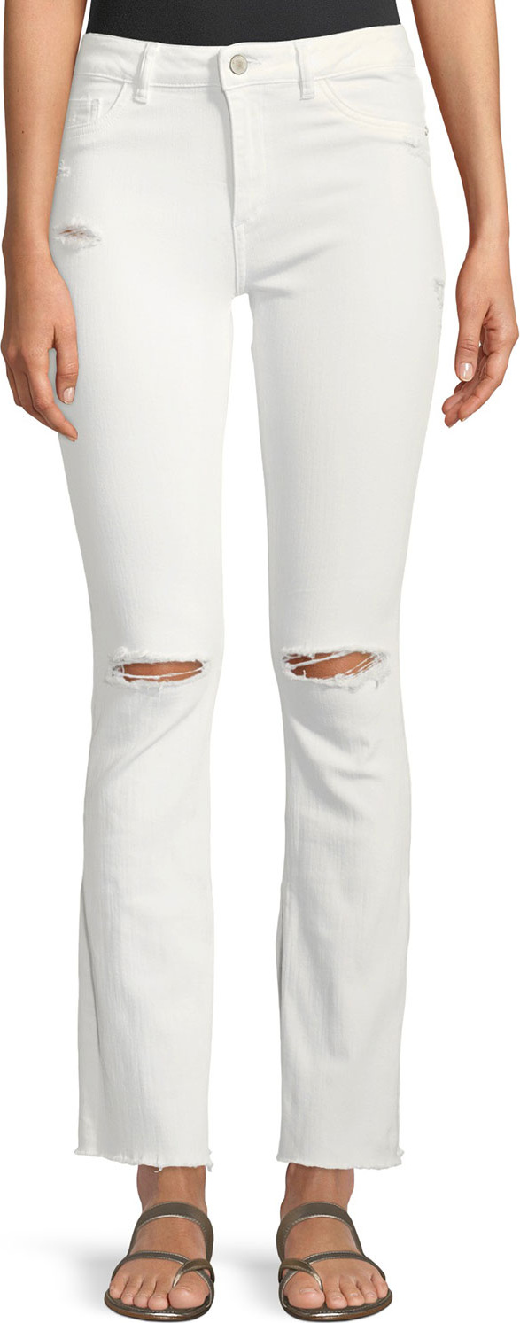 DL1961 Bridget Instasculpt Distressed Narrow Boot-Cut Jeans