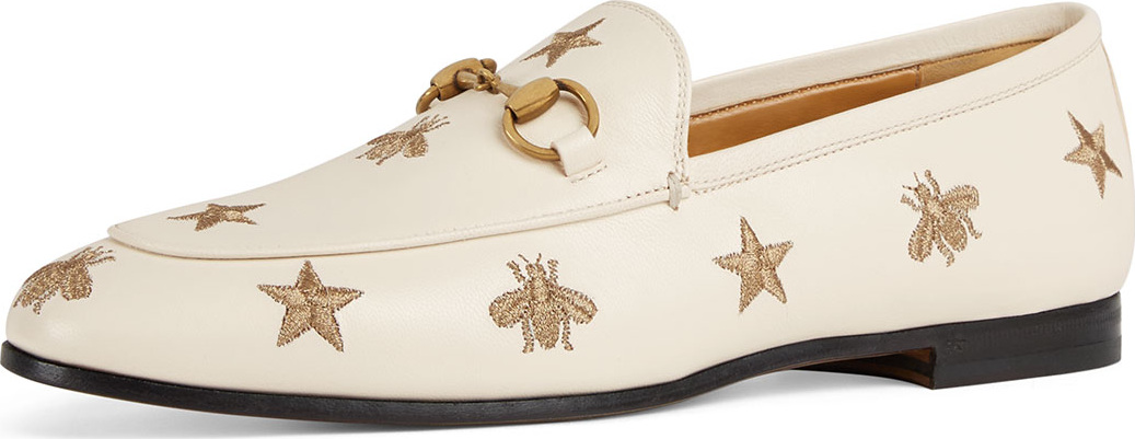 Gucci Jordaan Star & Bee Leather Loafer
