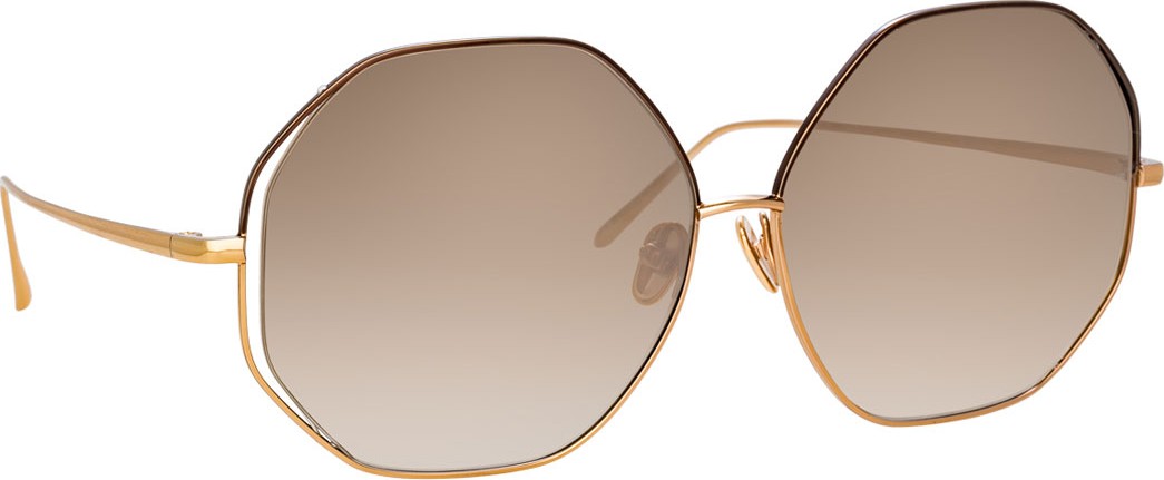 Linda Farrow Octagonal Titanium Sunglasses