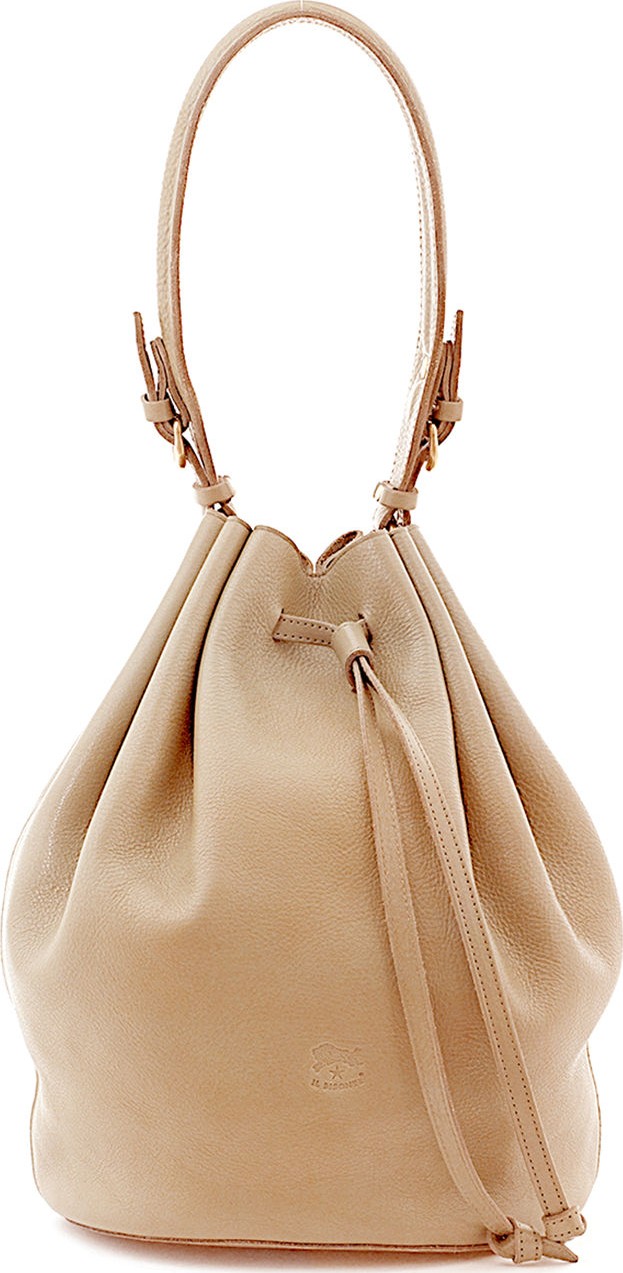 Il Bisonte Leather Curly Bucket Shoulder Bag
