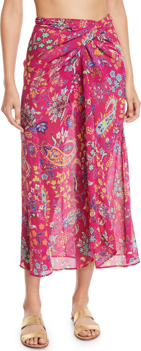 Etro Printed Wrap Coverup Skirt