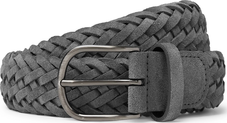 Anderson's 4cm Grey Woven Suede Belt