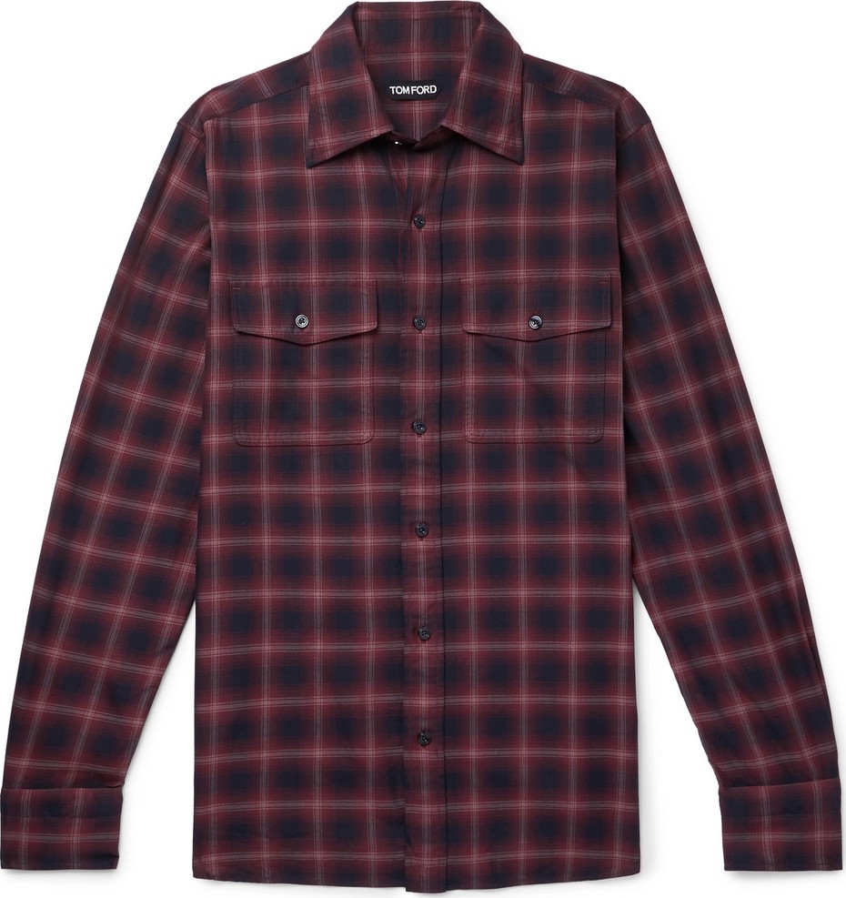 TOM FORD Slim-Fit Checked Cotton Shirt