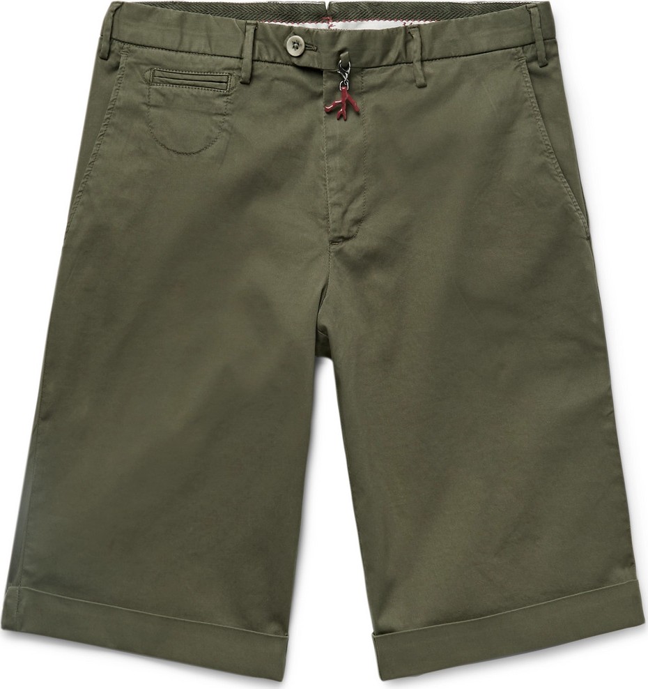 Isaia Slim-Fit Stretch-Cotton Twill Bermuda Shorts