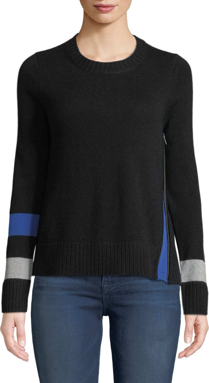Lisa Todd Sneak Peek Cashmere Sweater w/ Peekaboo Side Zipper