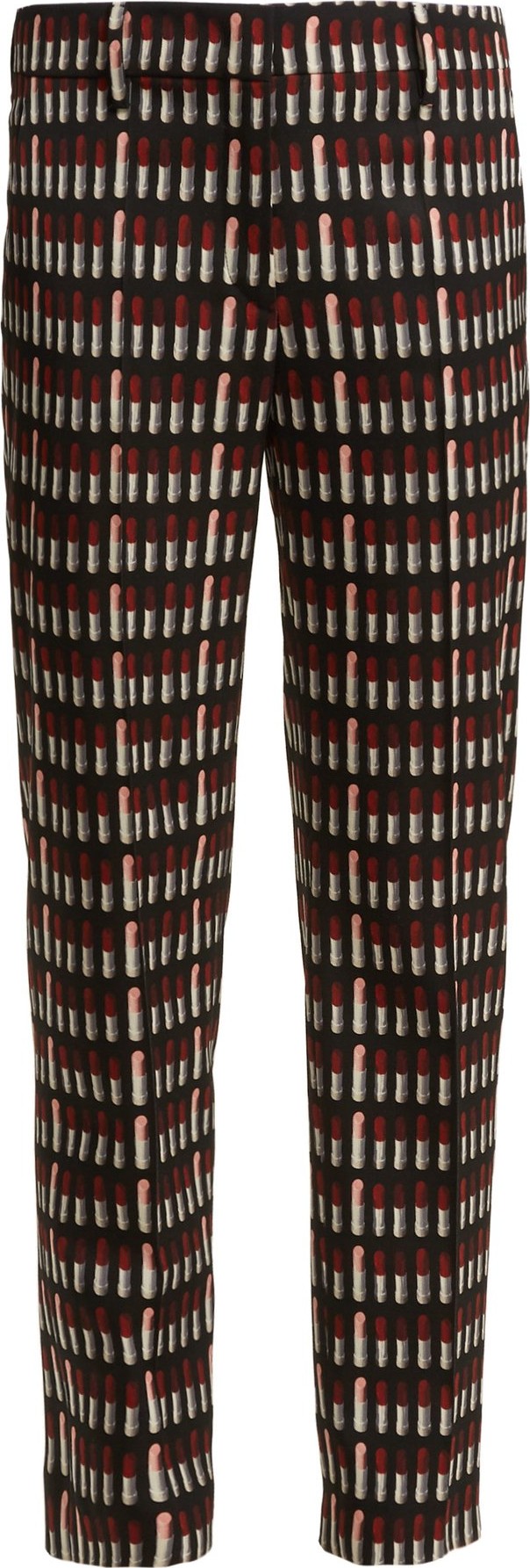 Prada Lipstick-print wool-blend trousers