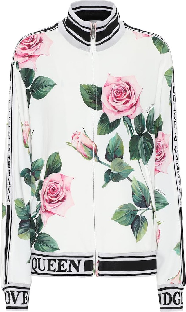 Dolce & Gabbana Floral stretch-cady track jacket