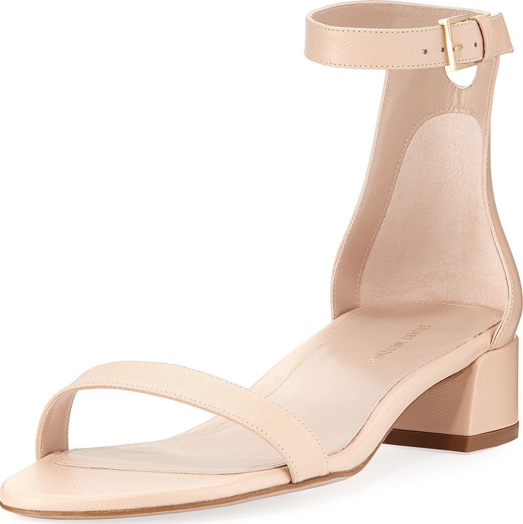 Stuart Weitzman 35LESSNUDIST Naked Saffiano City Sandal