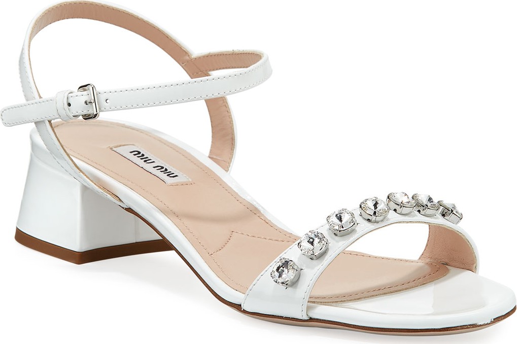 Miu Miu Patent Ankle-Strap Sandals
