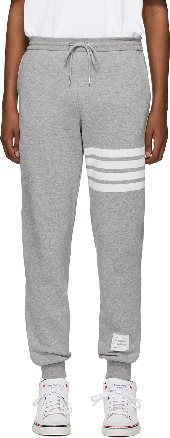 Thom Browne Grey Classic 4-Bar Lounge Pants