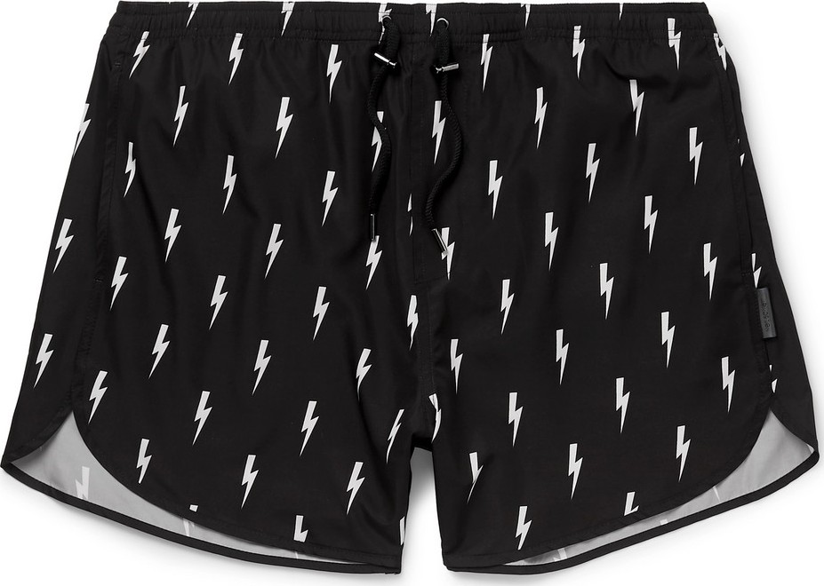 Neil Barrett Slim-Fit Short-Length Printed Swim Shorts