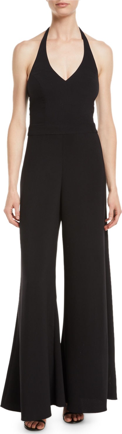 LIKELY Amaria Wide-Leg Halter Jumpsuit