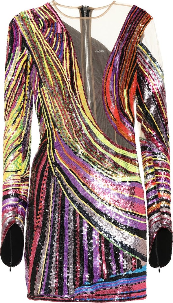 Balmain Sequinned minidress