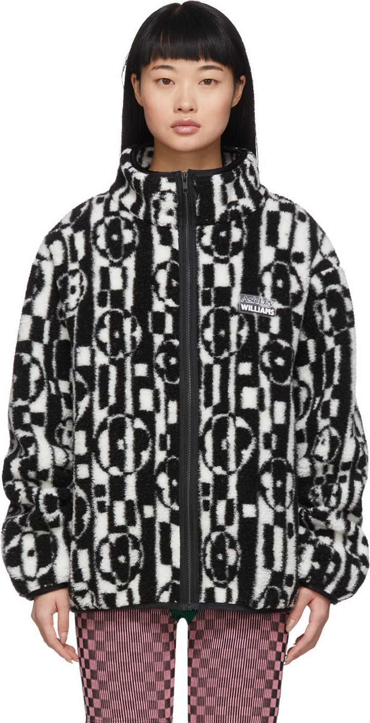 Ashley Williams Black & White Fleece Juju Jacket
