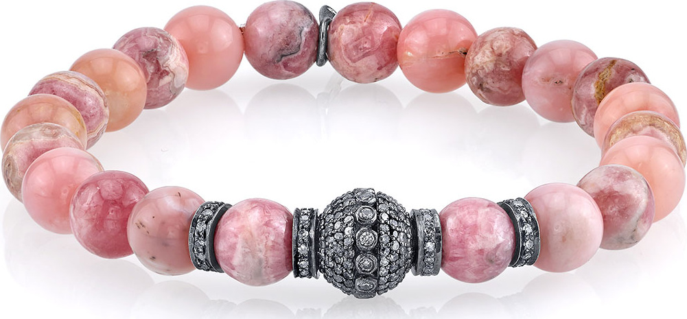 Sheryl Lowe 8MM OPAL/RHOD W/DIA RONDELLE