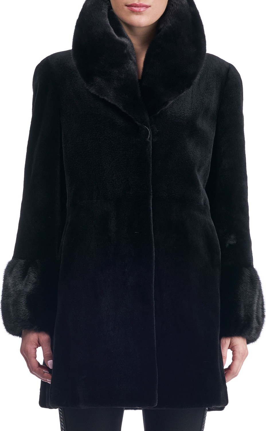 Gorski Reversible Sheared Mink Stroller Coat