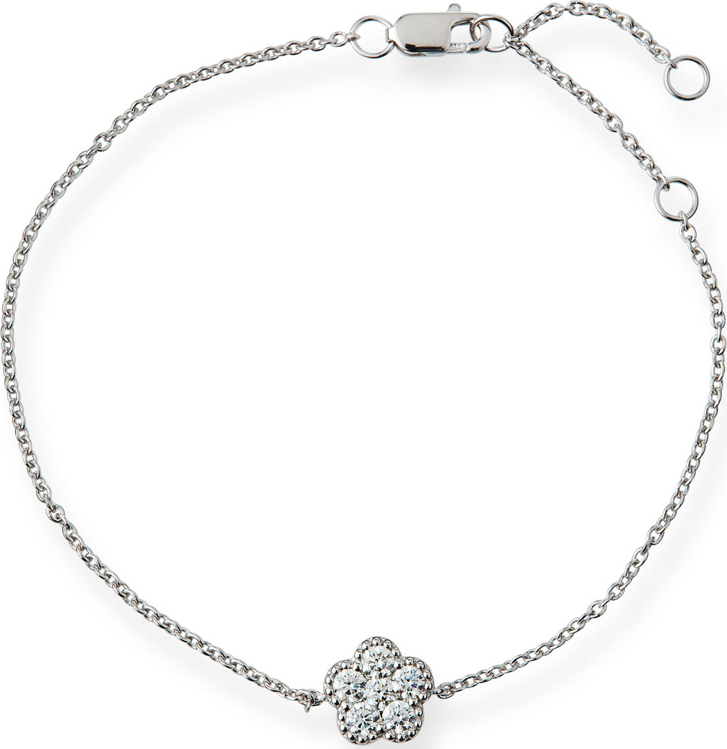 Roberto Coin 18k White Gold Diamond Flower Bracelet