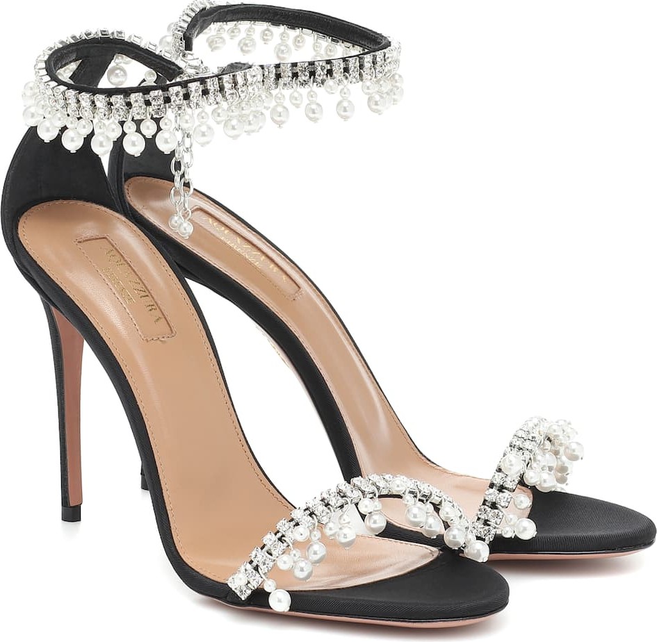Aquazzura Embellished satin sandals