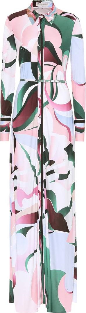 Emilio Pucci Printed silk maxi dress
