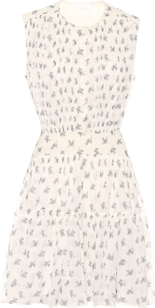 Chloe Floral silk-georgette minidress
