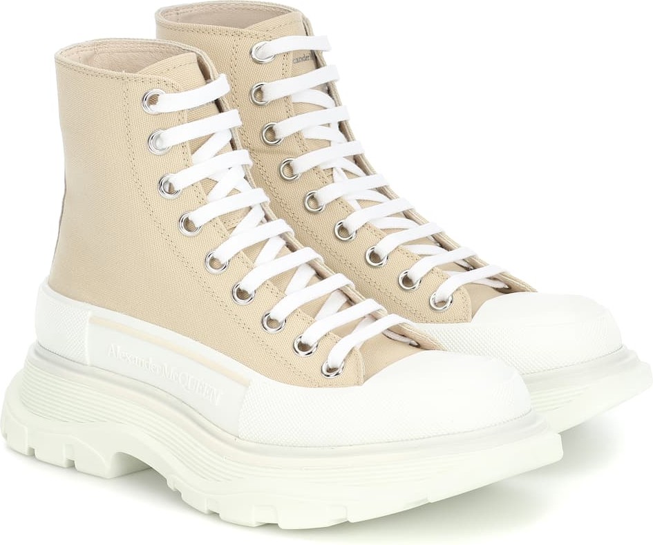 Alexander McQueen Canvas platform ankle boots