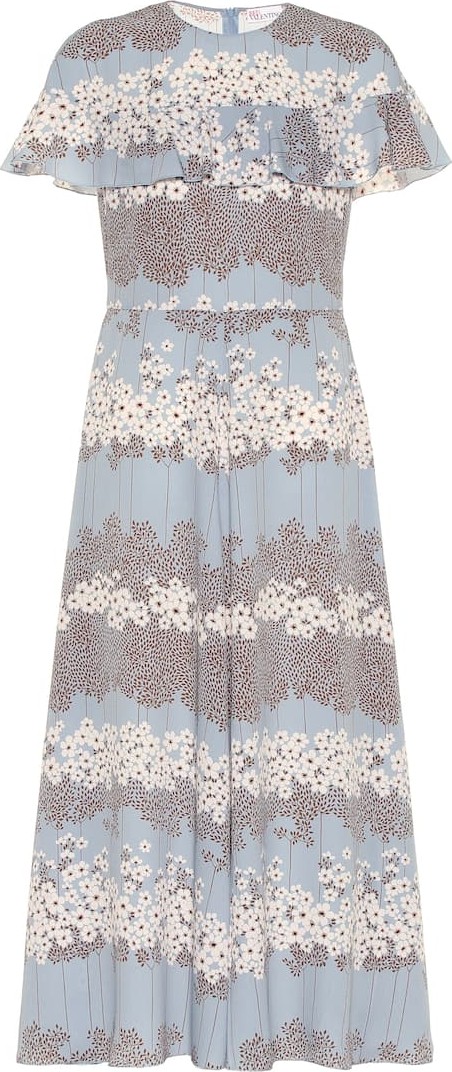 RED Valentino Ruffled floral midi dress