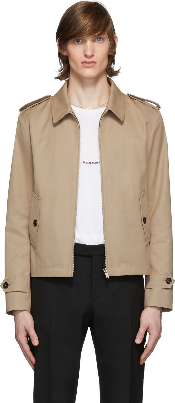 Saint Laurent Beige Gabardine Double Face Jacket