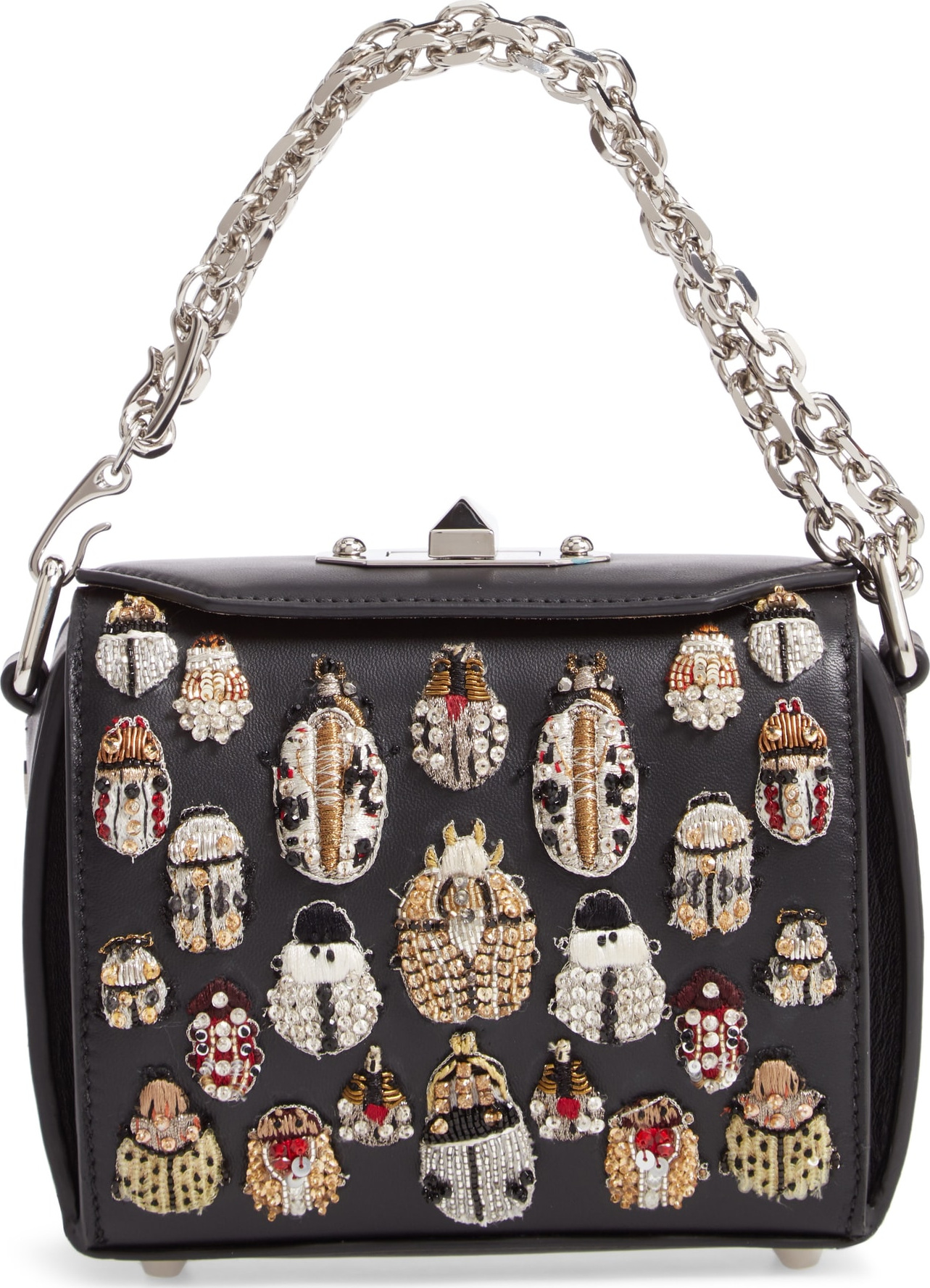 Alexander McQueen Embellished Box Bag 16 Leather Bag