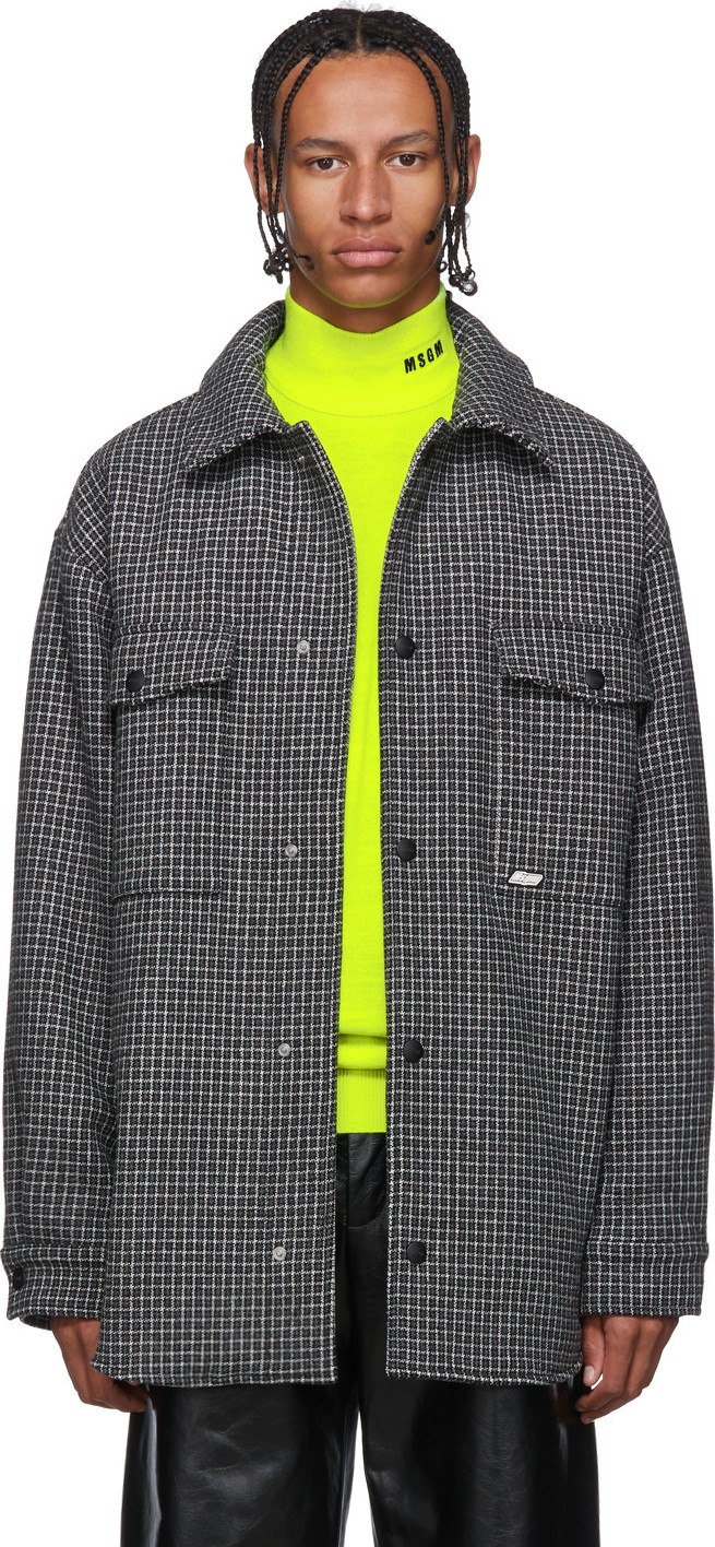 MSGM Black & White Houndstooth Jacket