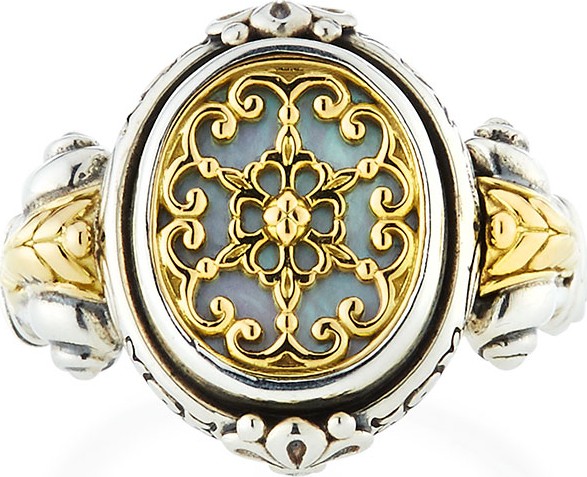 Konstantino Hestia Cutout Mother-of-Pearl Oval Ring