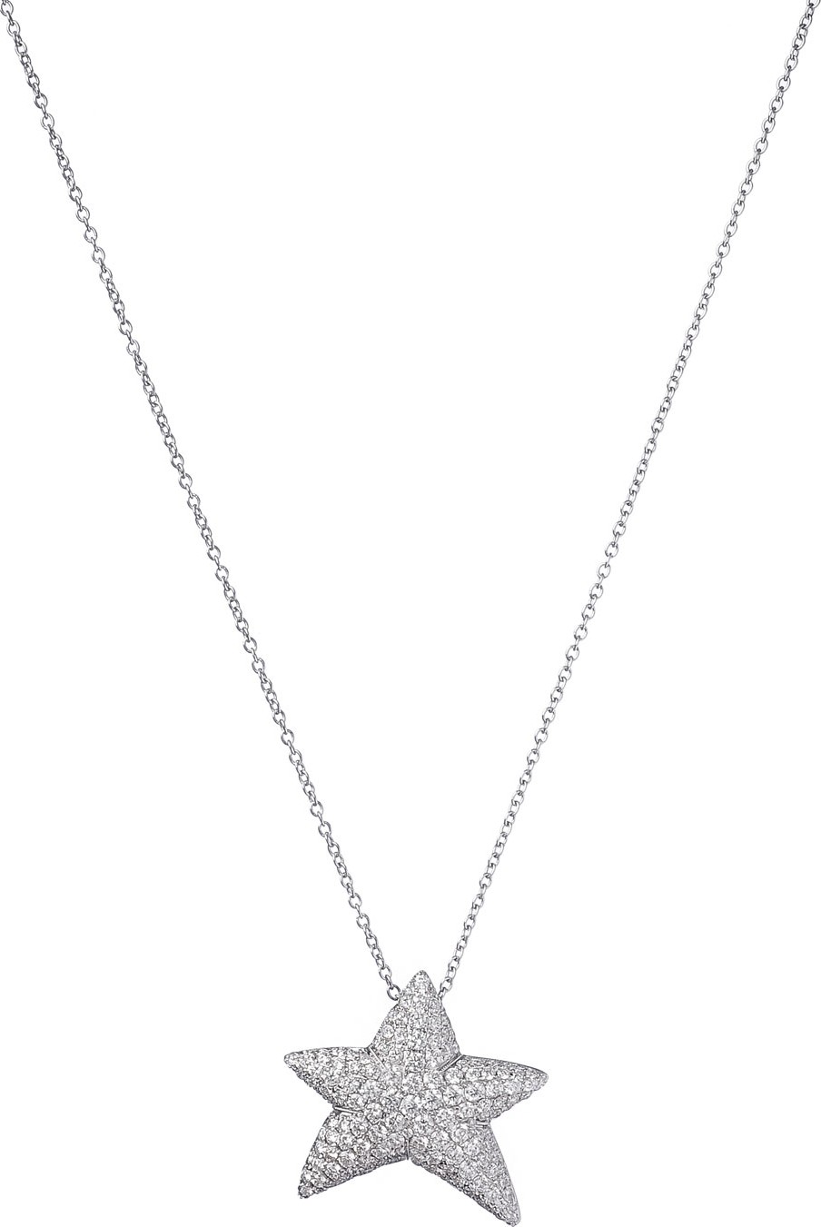 Pippo Perez 18k White Gold Diamond Star Pendant Necklace