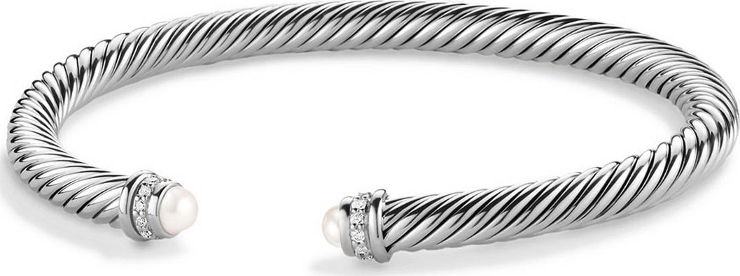 David Yurman Cable Classics Bracelet with Pearls and Diamonds