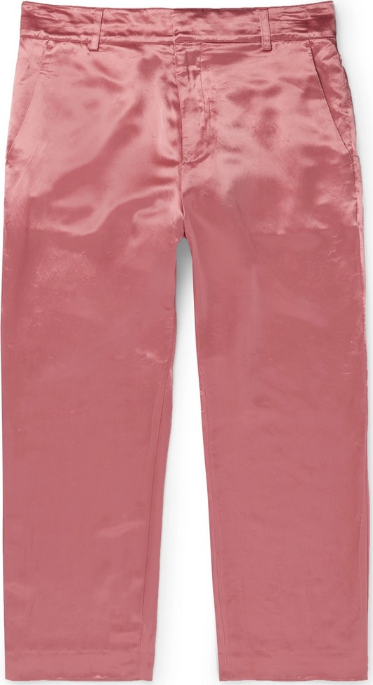 Sies Marjan Alex Cropped Washed-Satin Trousers