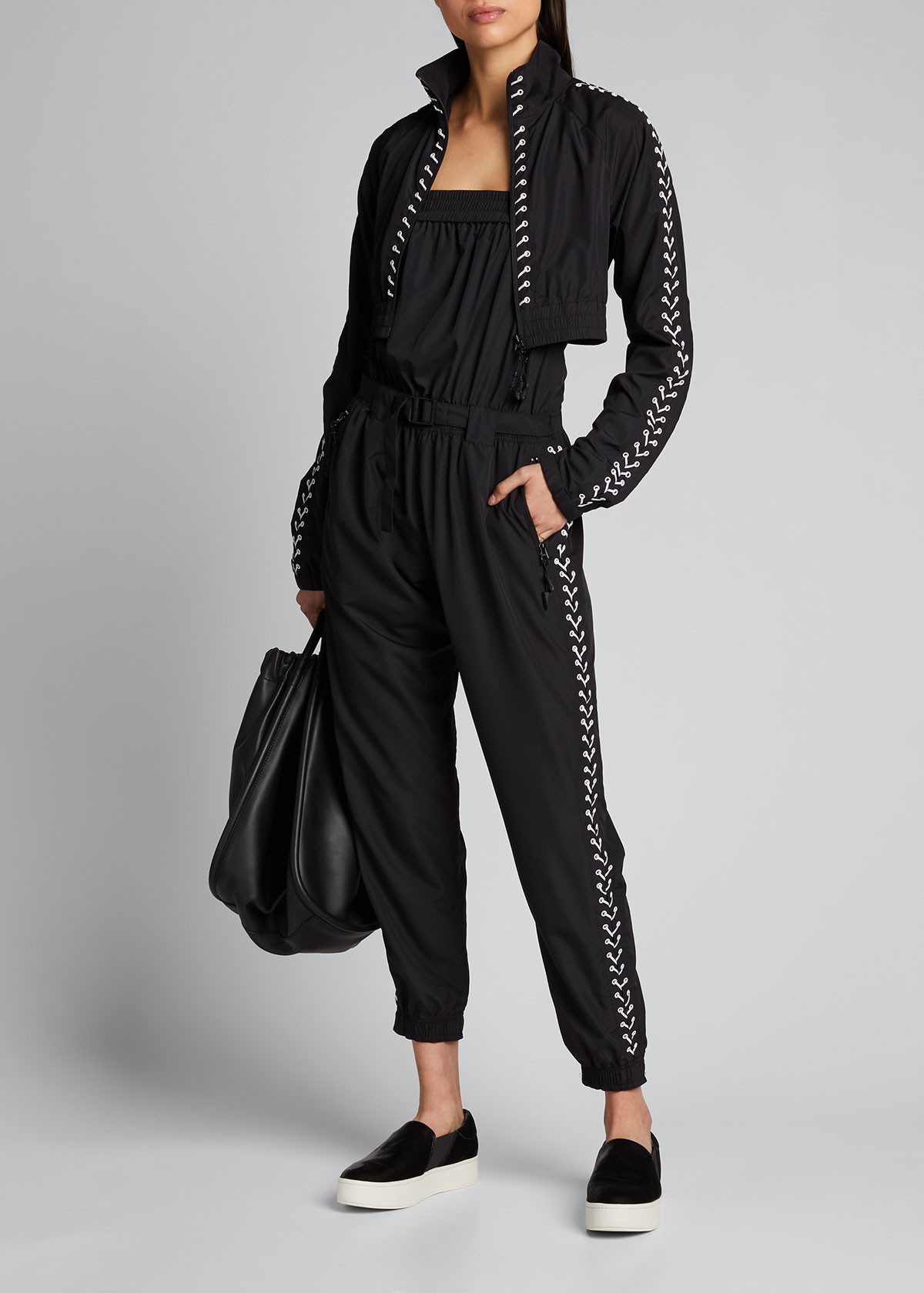 Adam Selman Sport Strapless Lace Up Tracksuit