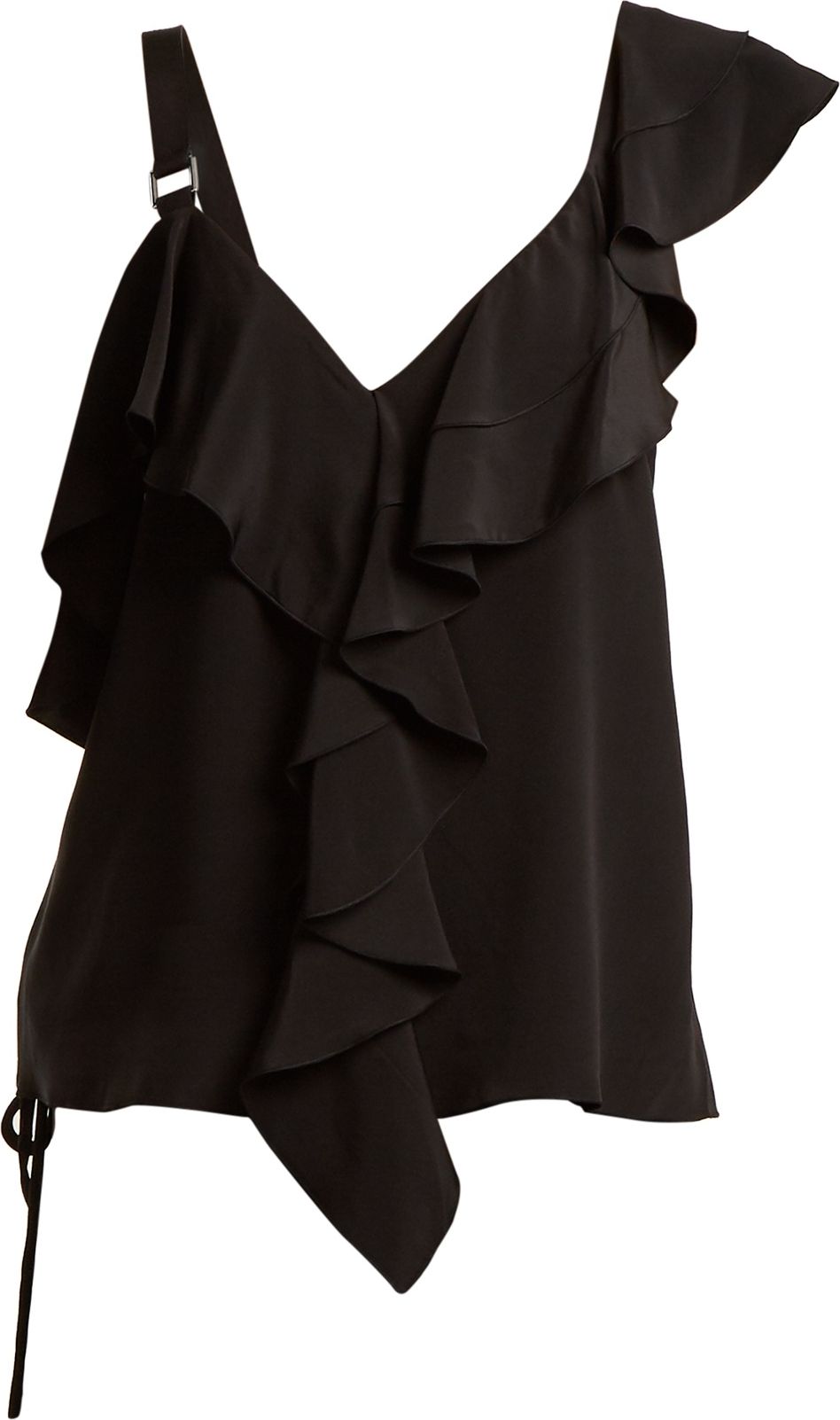 Proenza Schouler Ruffle-trimmed silk crepe de Chine top