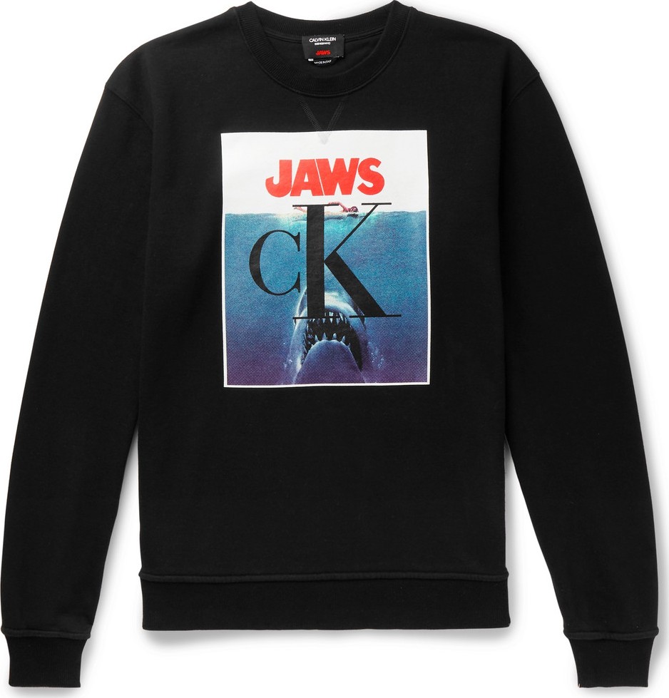 Calvin Klein 205W39NYC Jaws Printed Loopback Cotton-Jersey Sweatshirt
