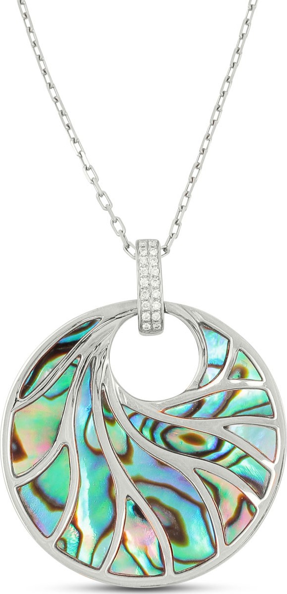 Frederic Sage Venus Abalone & Diamond Pendant Necklace