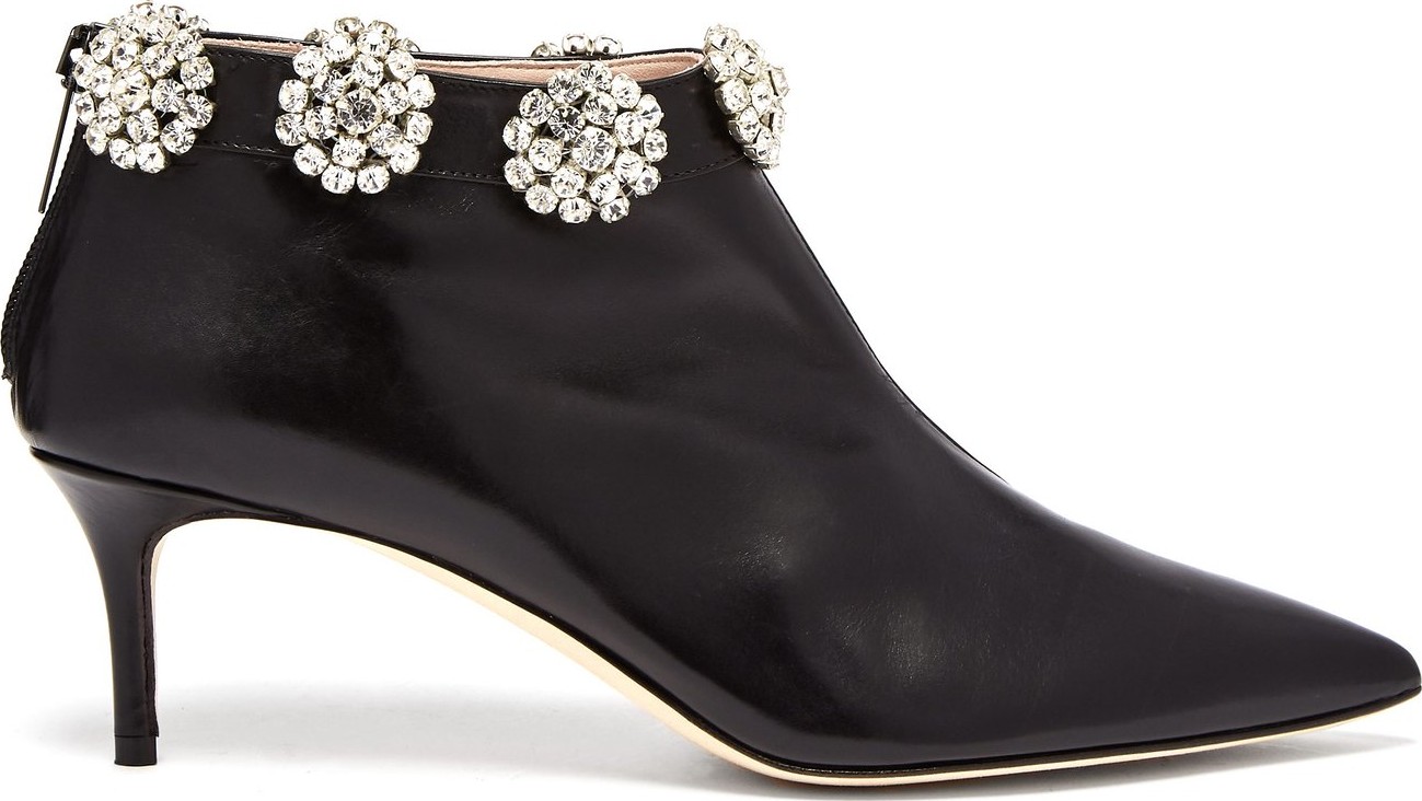 Christopher Kane Crystal-embellished leather ankle boots