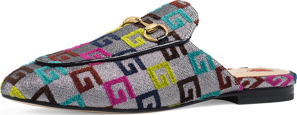 Gucci Flat Princetown Multi-Color GG
