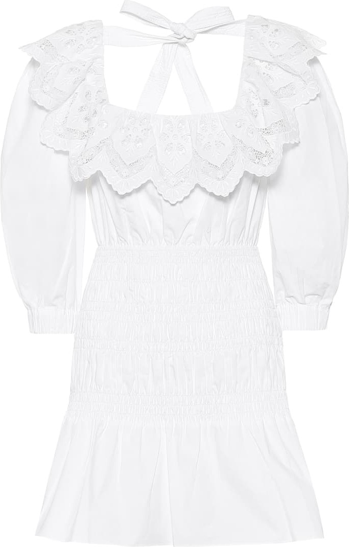 Self Portrait Cotton-poplin minidress