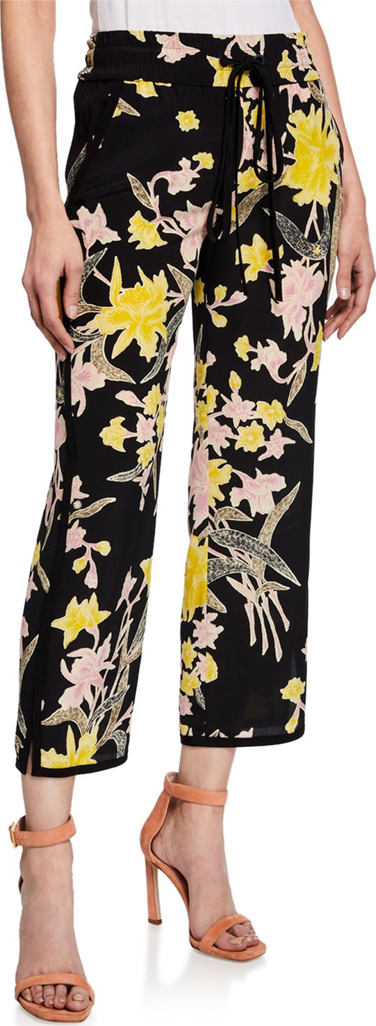 DIANE von FURSTENBERG Lulu Cropped Floral-Print Silk Pants