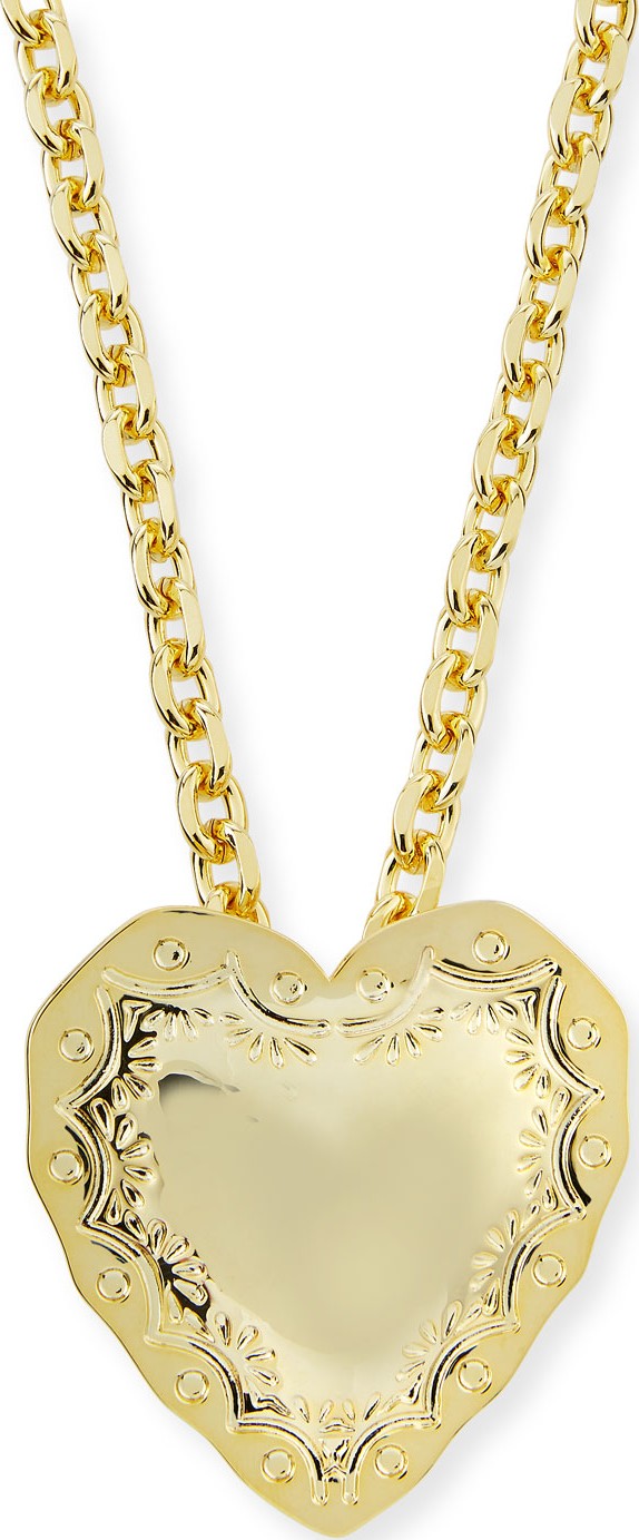 Fallon Repousse Heart Pendant Necklace