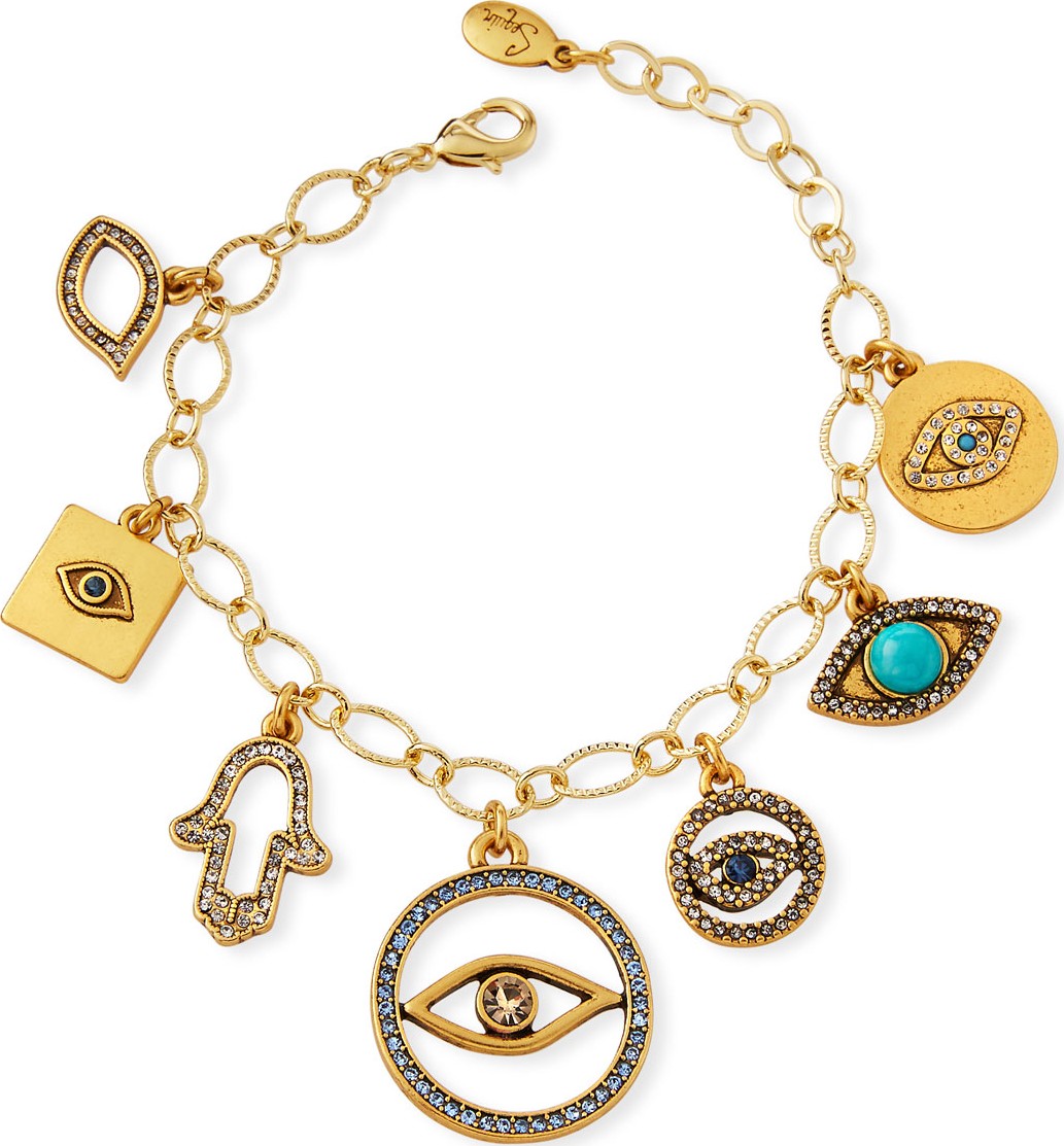 Sequin Evil Eye Charm Bracelet