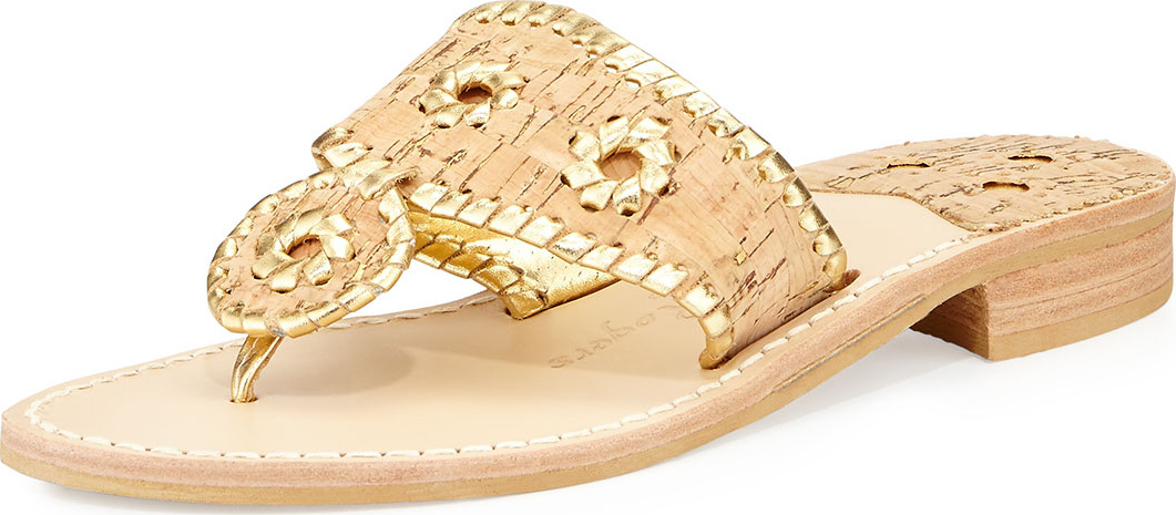 Jack Rogers Napa Valley Cork Thong, Natural/Gold