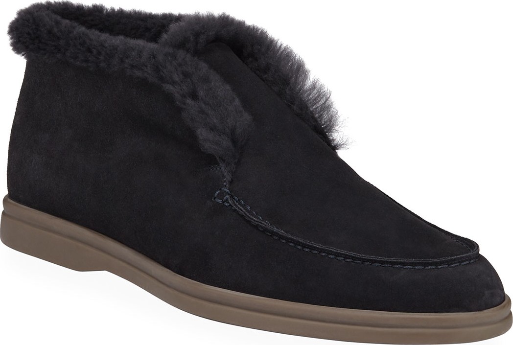 Loro Piana Suede Open Walking Loafers